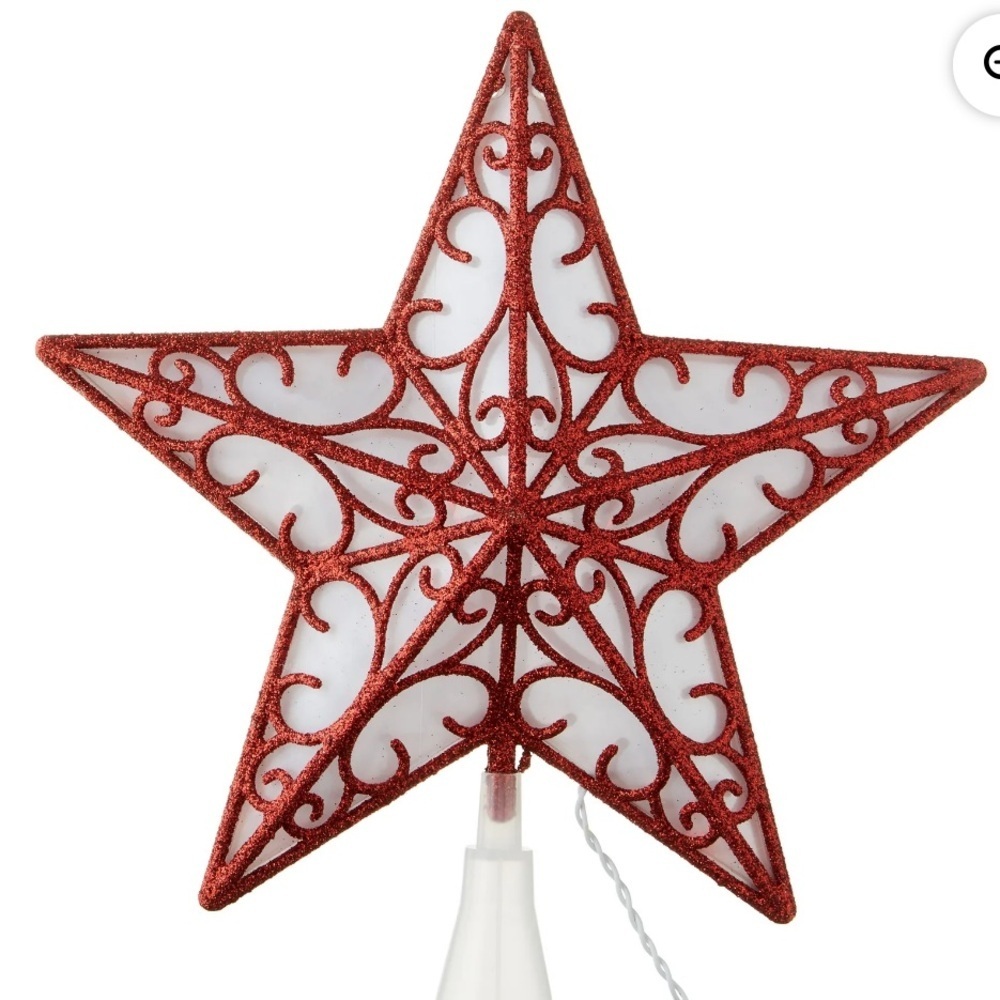 LED Star Christmas Tree Topper red battery operated NEW NWT Xmas holiday time